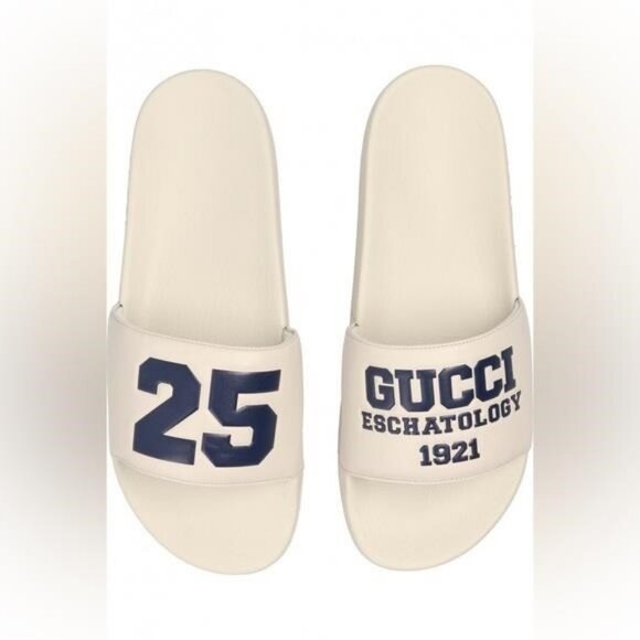 GUCCI 25 Authentic LEATHER SLIDES Men 7 can fit Women 8 Or 85 - Picture 8 of 13